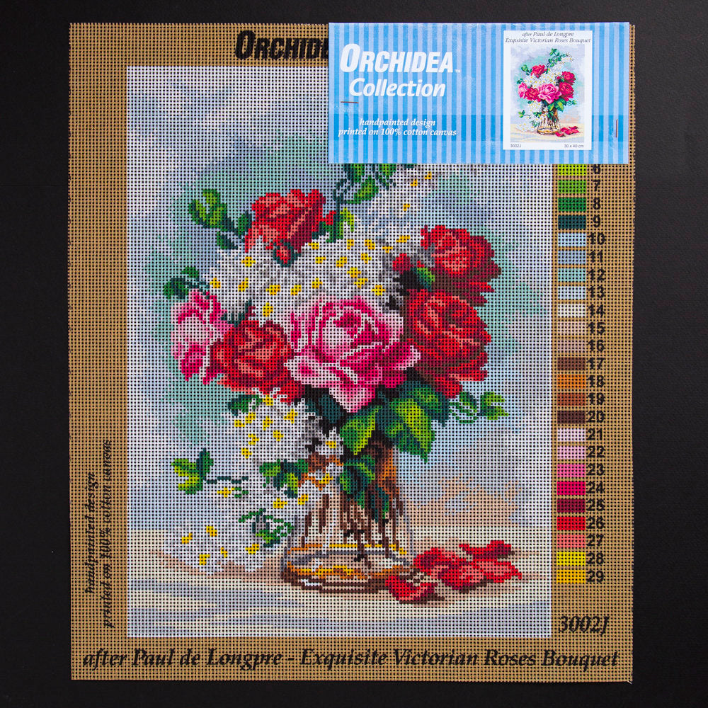 ORCHİDEA 30 x 40 cm Gül Buketi Baskılı Goblen 3002J